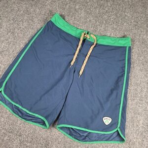 Howler Brothers Board Shorts Mens 38 Navy Blue Green Trim Swim Trunks